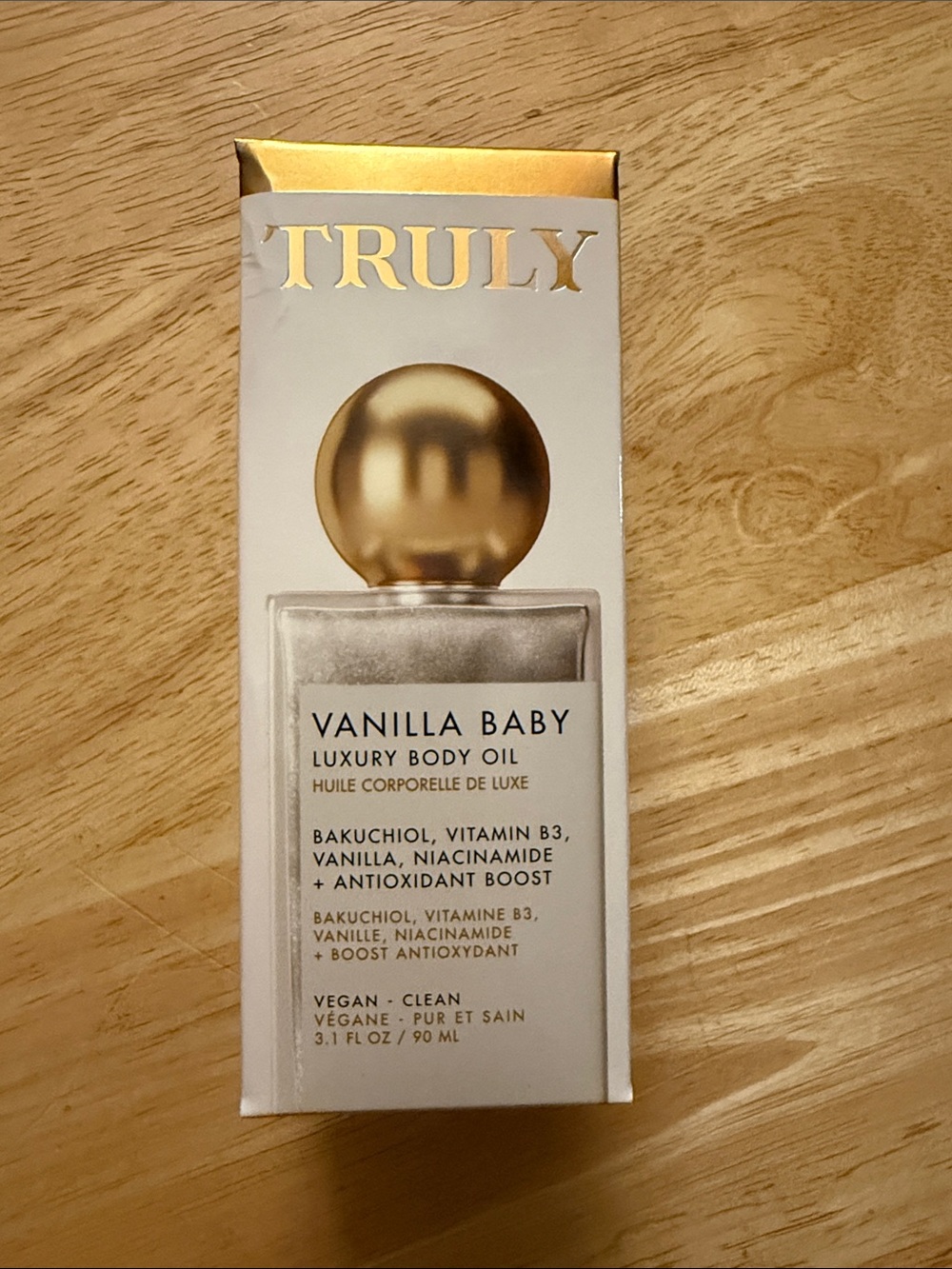 TRULY Vanilla Baby Luxury Body Oil — White & Gold